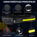 Linterna frontal recargable y ultraliviana con sensor de movimiento
